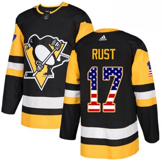 Mens Adidas Pittsburgh Penguins 17 Bryan Rust Authentic Black USA Flag Fashion NHL Jersey Mens Adidas Pittsburgh Penguins 17 Bryan Rust Authentic Black USA Flag Fashion NHL Jersey