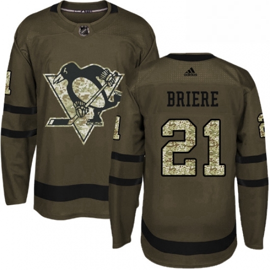 Mens Adidas Pittsburgh Penguins 21 Michel Briere Authentic Green Salute to Service NHL Jersey Mens Adidas Pittsburgh Penguins 21 Michel Briere Authentic Green Salute to Service NHL Jersey