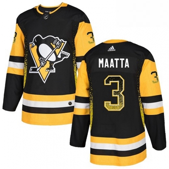 Mens Adidas Pittsburgh Penguins 3 Olli Maatta Authentic Black Drift Fashion NHL Jersey Mens Adidas Pittsburgh Penguins 3 Olli Maatta Authentic Black Drift Fashion NHL Jersey