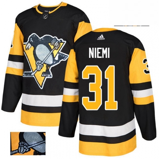Mens Adidas Pittsburgh Penguins 31 Antti Niemi Authentic Black Fashion Gold NHL Jersey Mens Adidas Pittsburgh Penguins 31 Antti Niemi Authentic Black Fashion Gold NHL Jersey
