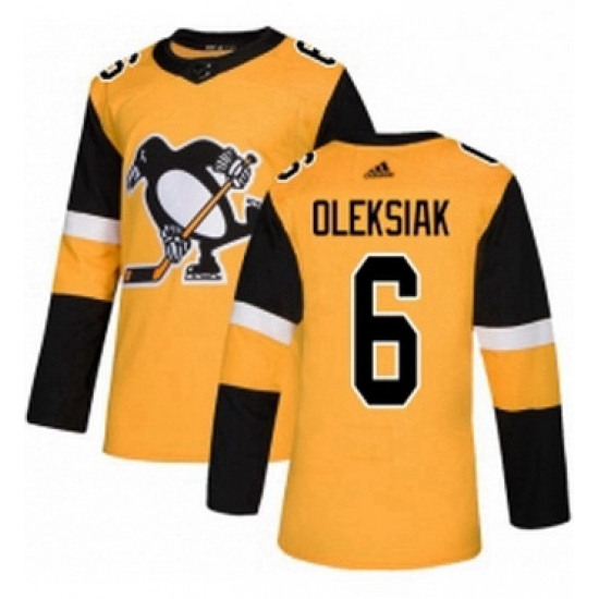 Mens Adidas Pittsburgh Penguins 6 Jamie Oleksiak Premier Gold Alternate NHL Jerse Mens Adidas Pittsburgh Penguins 6 Jamie Oleksiak Premier Gold Alternate NHL Jerse