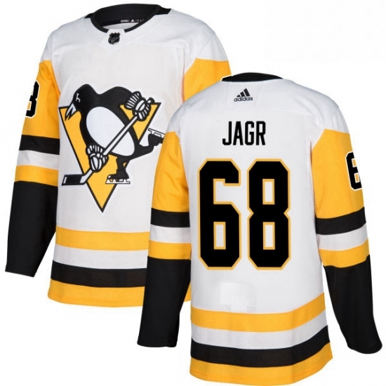 Mens Adidas Pittsburgh Penguins 68 Jaromir Jagr Authentic White Away NHL Jersey Mens Adidas Pittsburgh Penguins 68 Jaromir Jagr Authentic White Away NHL Jersey