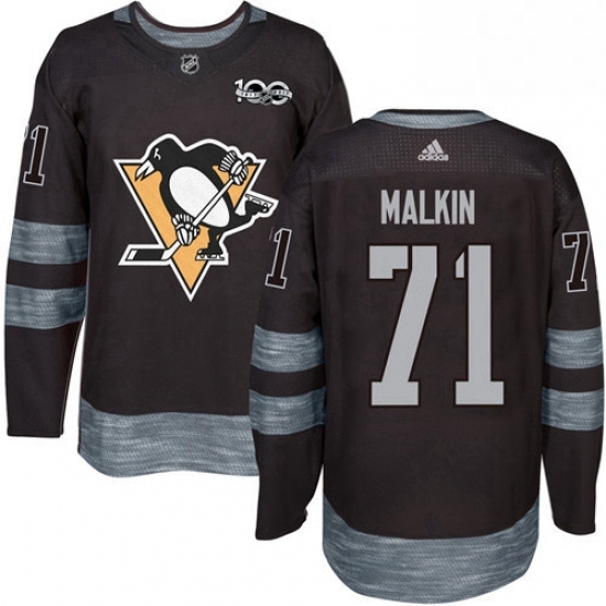 Mens Adidas Pittsburgh Penguins 71 Evgeni Malkin Authentic Black 1917 2017 100th Anniversary NHL Jersey Mens Adidas Pittsburgh Penguins 71 Evgeni Malkin Authentic Black 1917 2017 100th Anniversary NHL Jersey