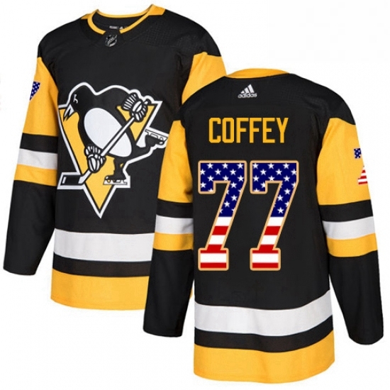 Mens Adidas Pittsburgh Penguins 77 Paul Coffey Authentic Black USA Flag Fashion NHL Jersey Mens Adidas Pittsburgh Penguins 77 Paul Coffey Authentic Black USA Flag Fashion NHL Jersey