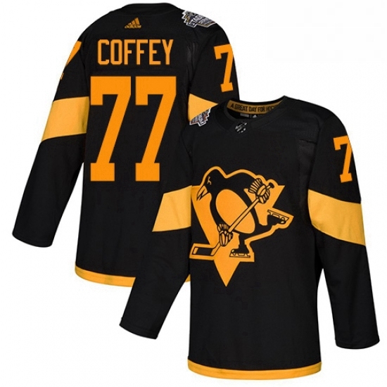 Mens Adidas Pittsburgh Penguins 77 Paul Coffey Black Authentic 2019 Stadium Series Stitched NHL Jersey Mens Adidas Pittsburgh Penguins 77 Paul Coffey Black Authentic 2019 Stadium Series Stitched NHL Jersey