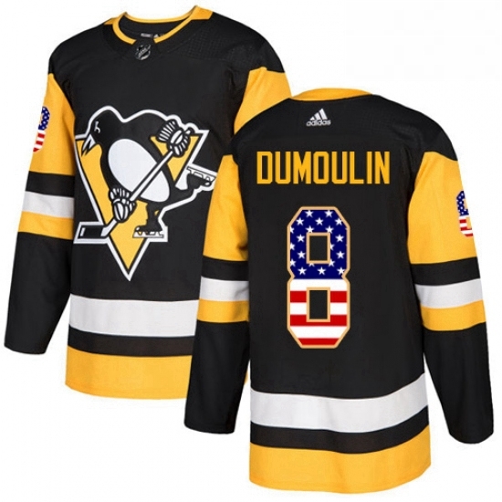 Mens Adidas Pittsburgh Penguins 8 Brian Dumoulin Authentic Black USA Flag Fashion NHL Jersey Mens Adidas Pittsburgh Penguins 8 Brian Dumoulin Authentic Black USA Flag Fashion NHL Jersey