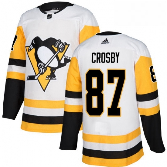 Mens Adidas Pittsburgh Penguins 87 Sidney Crosby Authentic White Away NHL Jersey Mens Adidas Pittsburgh Penguins 87 Sidney Crosby Authentic White Away NHL Jersey