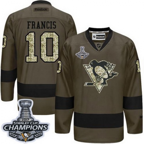 Penguins #10 Ron Francis Green Salute to Service 2017 Stanley Cup Finals Champions Stitched NHL Jersey Penguins #10 Ron Francis Green Salute to Service 2017 Stanley Cup Finals Champions Stitched NHL Jersey