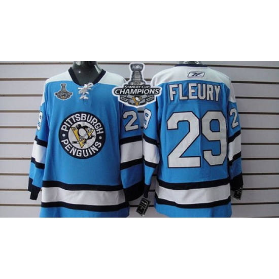 Penguins #29 Andre Fleury Blue 2017 Stanley Cup Finals Champions Stitched NHL Jersey Penguins #29 Andre Fleury Blue 2017 Stanley Cup Finals Champions Stitched NHL Jersey