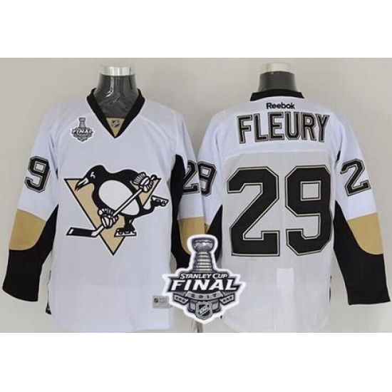 Penguins #29 Andre Fleury White 2017 Stanley Cup Final Patch Stitched NHL Jersey Penguins #29 Andre Fleury White 2017 Stanley Cup Final Patch Stitched NHL Jersey