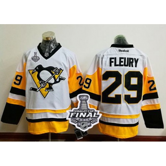 Penguins #29 Andre Fleury White New Away 2017 Stanley Cup Final Patch Stitched NHL Jersey Penguins #29 Andre Fleury White New Away 2017 Stanley Cup Final Patch Stitched NHL Jersey