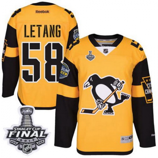 Penguins #58 Kris Letang Gold 2017 Stadium Series Stanley Cup Final Patch Stitched NHL Jersey Penguins #58 Kris Letang Gold 2017 Stadium Series Stanley Cup Final Patch Stitched NHL Jersey