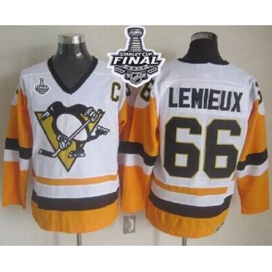 Penguins #66 Mario Lemieux White Black CCM Throwback 2017 Stanley Cup Final Patch Stitched NHL Jersey Penguins #66 Mario Lemieux White Black CCM Throwback 2017 Stanley Cup Final Patch Stitched NHL Jersey