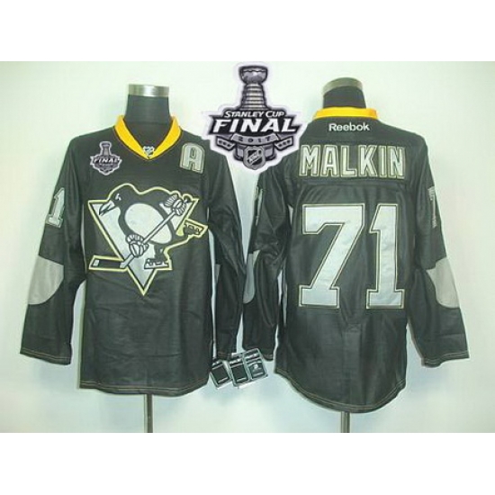 Penguins #71 Evgeni Malkin Black Ice 2017 Stanley Cup Final Patch Stitched NHL Jersey Penguins #71 Evgeni Malkin Black Ice 2017 Stanley Cup Final Patch Stitched NHL Jersey