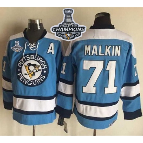 Penguins #71 Evgeni Malkin Blue Alternate CCM Throwback 2017 Stanley Cup Finals Champions Stitched NHL Jersey Penguins #71 Evgeni Malkin Blue Alternate CCM Throwback 2017 Stanley Cup Finals Champions Stitched NHL Jersey