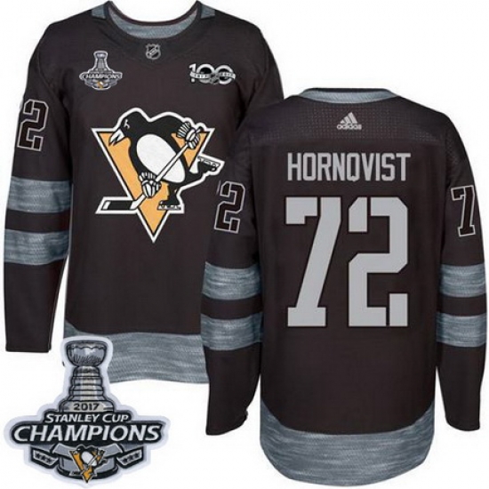 Penguins #72 Patric Hornqvist Black 1917 2017 100th Anniversary Stanley Cup Finals Champions Stitched NHL Jersey Penguins #72 Patric Hornqvist Black 1917 2017 100th Anniversary Stanley Cup Finals Champions Stitched NHL Jersey
