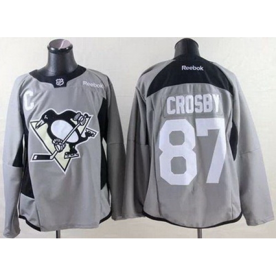 Penguins #87 Sidney Crosby Grey Practice Stitched NHL Jersey Penguins #87 Sidney Crosby Grey Practice Stitched NHL Jersey