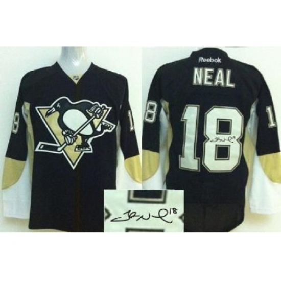 Pittsburgh Penguins 18 James Neal Black Signed Jerseys Pittsburgh Penguins 18 James Neal Black Signed Jerseys