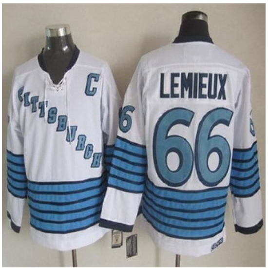 Pittsburgh Penguins #66 Mario Lemieux White-Light Blue CCM Throwback Stitched NHL jersey Pittsburgh Penguins #66 Mario Lemieux White-Light Blue CCM Throwback Stitched NHL jersey