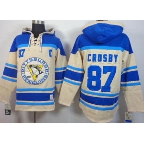 Pittsburgh Penguins #87 Sidney Crosby Cream Stitched NHL Sawyer Hooded Sweatshirt Pittsburgh Penguins #87 Sidney Crosby Cream Stitched NHL Sawyer Hooded Sweatshirt