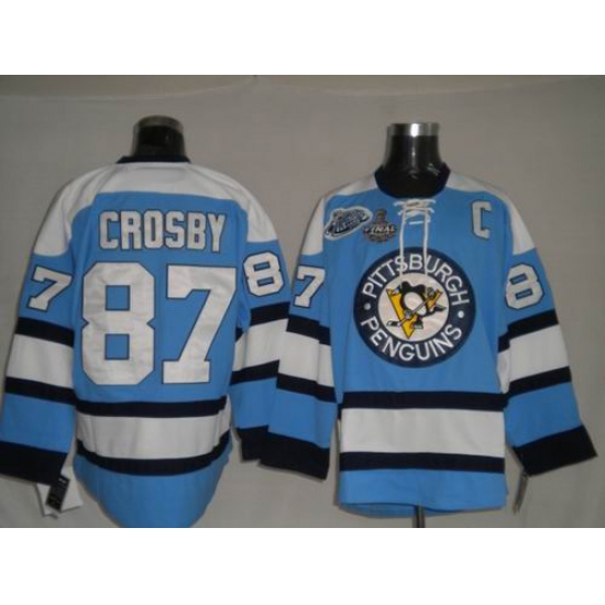 RBK Pittsburgh Penguins #87 Sidney Crosby Blue STANLEY CUP Jersey RBK Pittsburgh Penguins #87 Sidney Crosby Blue STANLEY CUP Jersey