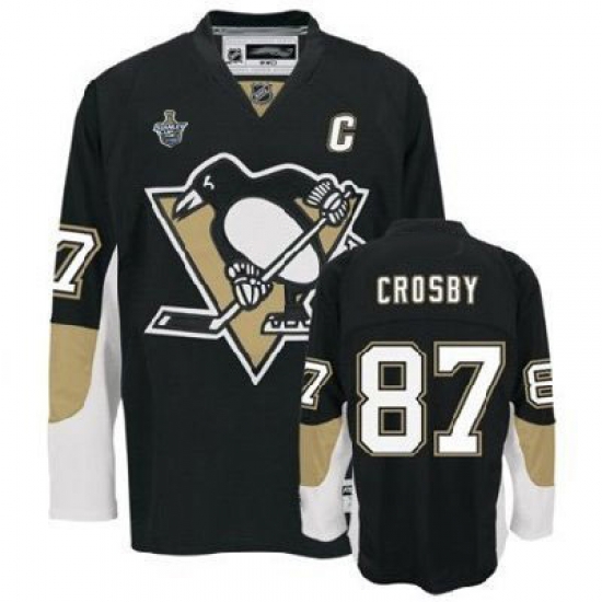 RBK Pittsburgh Penguins SIDNEY CROSBY STANLEY CUP #87 Hockey Jersey black RBK Pittsburgh Penguins SIDNEY CROSBY STANLEY CUP #87 Hockey Jersey black