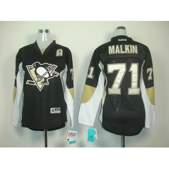 Women Pittaburgh Penguins 71 Malkin black A patch jerseys Women Pittaburgh Penguins 71 Malkin black A patch jerseys