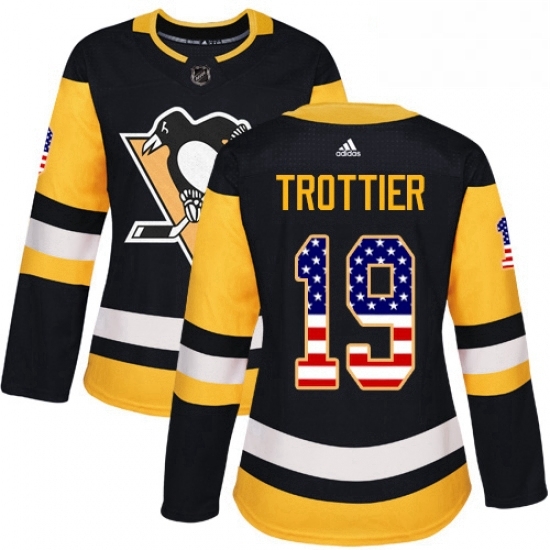 Womens Adidas Pittsburgh Penguins 19 Bryan Trottier Authentic Black USA Flag Fashion NHL Jersey Womens Adidas Pittsburgh Penguins 19 Bryan Trottier Authentic Black USA Flag Fashion NHL Jersey