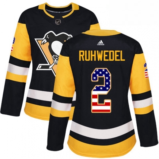 Womens Adidas Pittsburgh Penguins 2 Chad Ruhwedel Authentic Black USA Flag Fashion NHL Jersey Womens Adidas Pittsburgh Penguins 2 Chad Ruhwedel Authentic Black USA Flag Fashion NHL Jersey