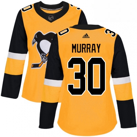 Womens Adidas Pittsburgh Penguins 30 Matt Murray Authentic Gold Alternate NHL Jersey Womens Adidas Pittsburgh Penguins 30 Matt Murray Authentic Gold Alternate NHL Jersey