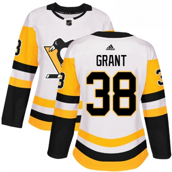 Womens Adidas Pittsburgh Penguins 38 Derek Grant Authentic White Away NHL Jersey Womens Adidas Pittsburgh Penguins 38 Derek Grant Authentic White Away NHL Jersey