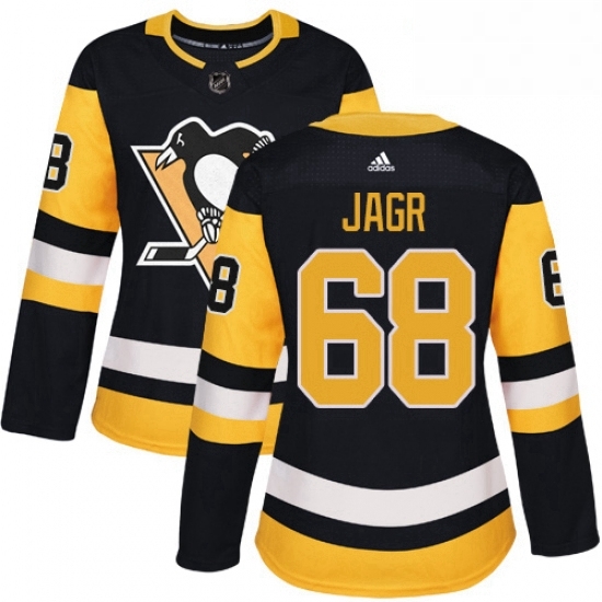 Womens Adidas Pittsburgh Penguins 68 Jaromir Jagr Authentic Black Home NHL Jersey Womens Adidas Pittsburgh Penguins 68 Jaromir Jagr Authentic Black Home NHL Jersey