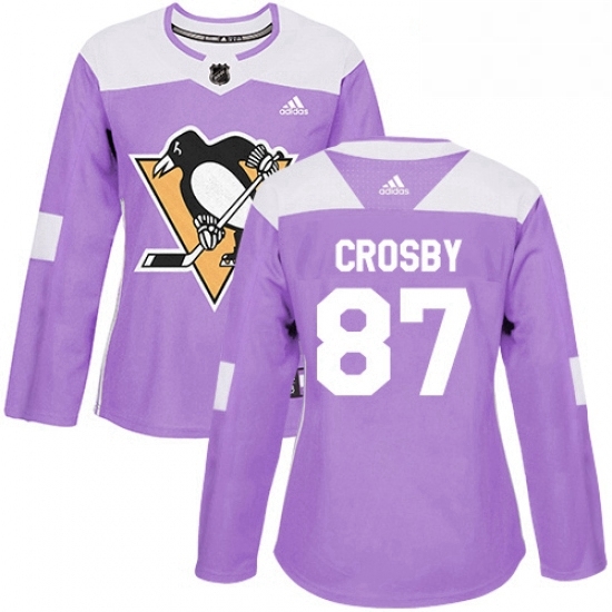 Womens Adidas Pittsburgh Penguins 87 Sidney Crosby Authentic Purple Fights Cancer Practice NHL Jersey Womens Adidas Pittsburgh Penguins 87 Sidney Crosby Authentic Purple Fights Cancer Practice NHL Jersey