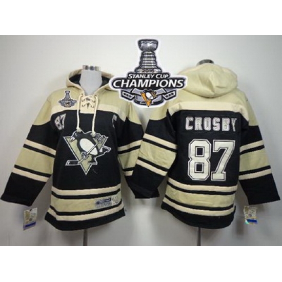 Penguins #87 Sidney Crosby Black Sawyer Hooded Sweatshirt 2016 Stanley Cup Champions Stitched Youth NHL Jersey Penguins #87 Sidney Crosby Black Sawyer Hooded Sweatshirt 2016 Stanley Cup Champions Stitched Youth NHL Jersey