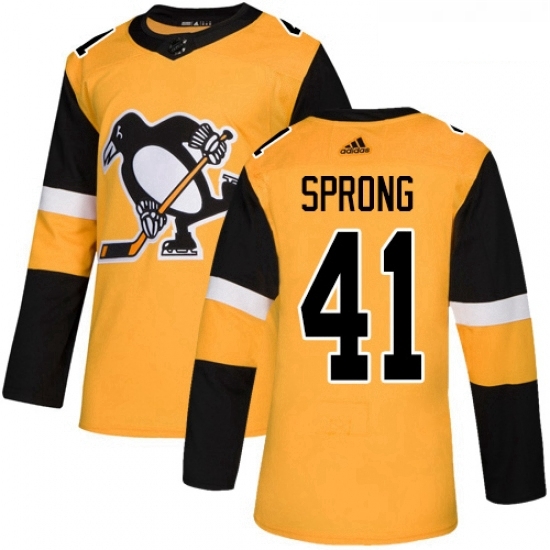 Youth Adidas Pittsburgh Penguins 41 Daniel Sprong Authentic Gold Alternate NHL Jersey Youth Adidas Pittsburgh Penguins 41 Daniel Sprong Authentic Gold Alternate NHL Jersey