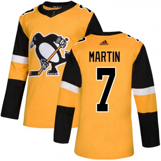 Youth Adidas Pittsburgh Penguins 7 Paul Martin Authentic Gold Alternate NHL Jersey Youth Adidas Pittsburgh Penguins 7 Paul Martin Authentic Gold Alternate NHL Jersey