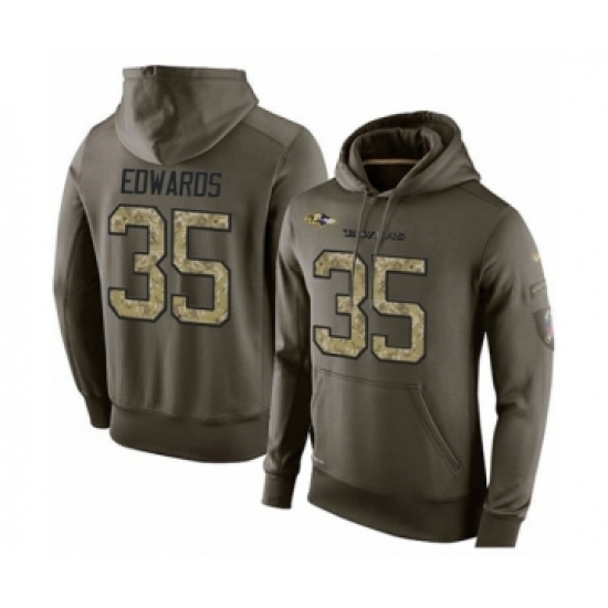 Football Mens Baltimore Ravens 35 Gus Edwards Green Salute To Service Pullover Hoodie Football Mens Baltimore Ravens 35 Gus Edwards Green Salute To Service Pullover Hoodie