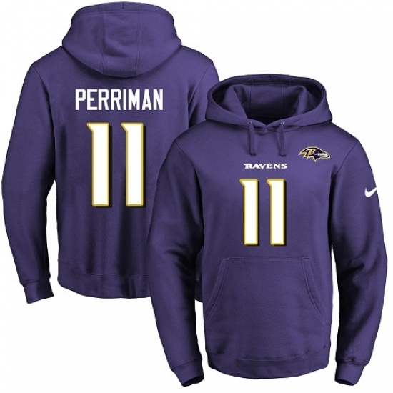 NFL Mens Nike Baltimore Ravens 11 Breshad Perriman Purple Name Number Pullover Hoodie NFL Mens Nike Baltimore Ravens 11 Breshad Perriman Purple Name Number Pullover Hoodie
