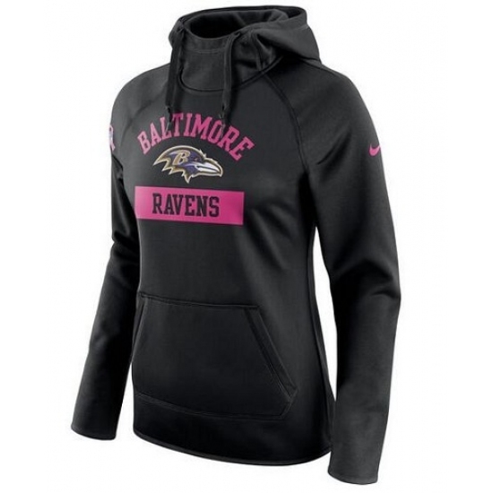NFL Baltimore Ravens Nike Womens Breast Cancer Awareness Circuit Performance Pullover Hoodie Black NFL Baltimore Ravens Nike Womens Breast Cancer Awareness Circuit Performance Pullover Hoodie Black
