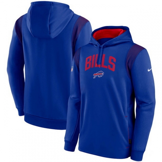 Men Buffalo Bills Royal Sideline Stack Performance Pullover Hoodie 001 Men Buffalo Bills Royal Sideline Stack Performance Pullover Hoodie 001