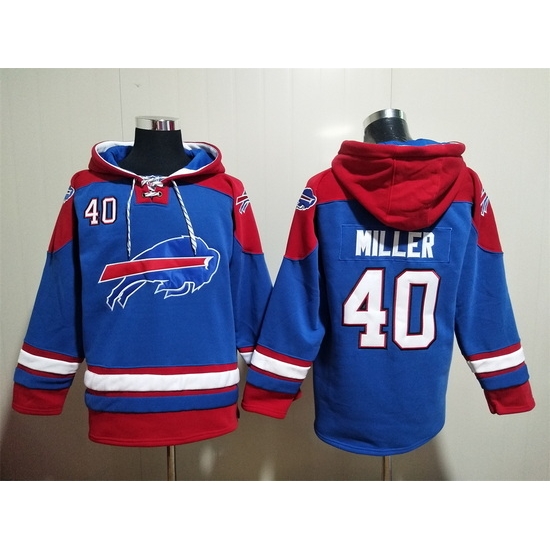 NFL Men Buffalo Bills 40 Von Miller Stitched Hoodie NFL Men Buffalo Bills 40 Von Miller Stitched Hoodie