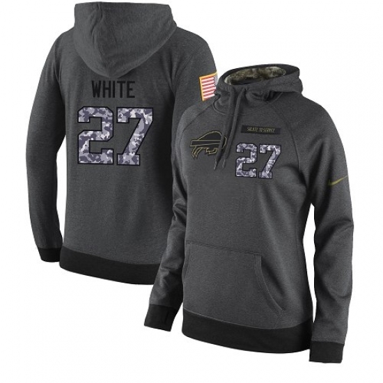 NFL Womens Nike Buffalo Bills 27 TreDavious White Stitched Black Anthracite Salute to Service Player Performance Hoodie NFL Womens Nike Buffalo Bills 27 TreDavious White Stitched Black Anthracite Salute to Service Player Performance Hoodie