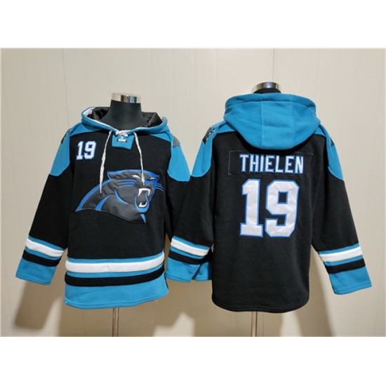 Men Carolina Panthers 19 Adam Thielen Black Ageless Must Have Lace Up Pullover Hoodie Men Carolina Panthers 19 Adam Thielen Black Ageless Must Have Lace Up Pullover Hoodie