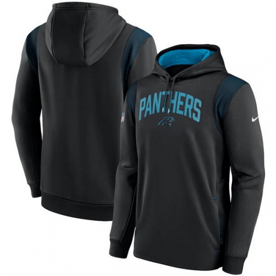 Men Carolina Panthers Black Sideline Stack Performance Pullover Hoodie 002 Men Carolina Panthers Black Sideline Stack Performance Pullover Hoodie 002