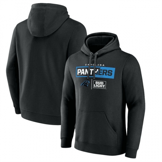 Men Carolina Panthers Black X Bud Light Pullover Hoodie Men Carolina Panthers Black X Bud Light Pullover Hoodie