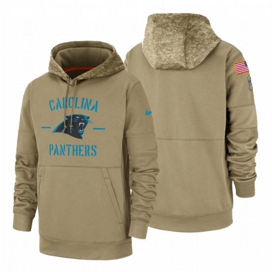 Mens Carolina Panthers 2019 Salute to Service Tan Sideline Therma Pullover Hoodie Mens Carolina Panthers 2019 Salute to Service Tan Sideline Therma Pullover Hoodie