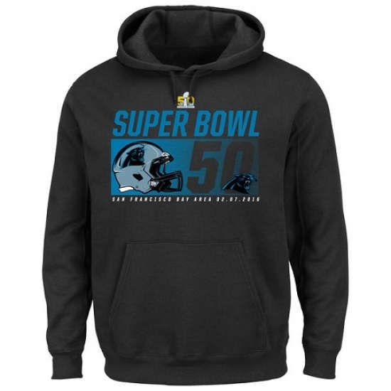 NFL Carolina Panthers Majestic Super Bowl 50 Bound On Our Way Pullover Hoodie Black NFL Carolina Panthers Majestic Super Bowl 50 Bound On Our Way Pullover Hoodie Black