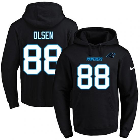 NFL Mens Nike Carolina Panthers 88 Greg Olsen Black Name Number Pullover Hoodie NFL Mens Nike Carolina Panthers 88 Greg Olsen Black Name Number Pullover Hoodie