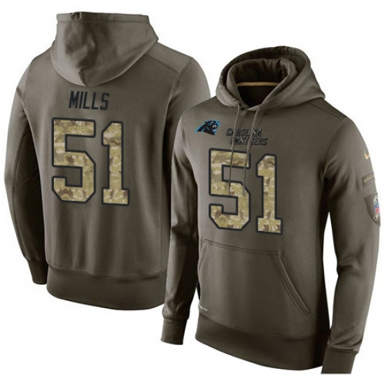 NFL Nike Carolina Panthers 51 Sam Mills Green Salute To Service Mens Pullover Hoodie NFL Nike Carolina Panthers 51 Sam Mills Green Salute To Service Mens Pullover Hoodie