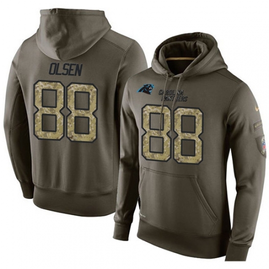 NFL Nike Carolina Panthers 88 Greg Olsen Green Salute To Service Mens Pullover Hoodie NFL Nike Carolina Panthers 88 Greg Olsen Green Salute To Service Mens Pullover Hoodie